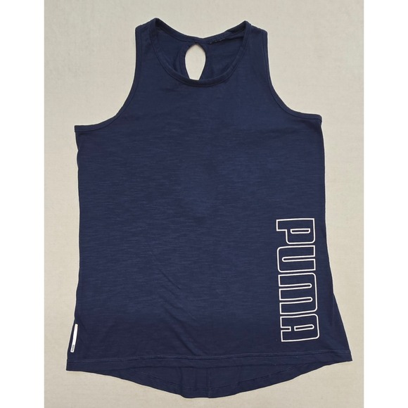Puma Tank Top Womens Activewear Workout Sleeveless Athletic Blue - Picture 1 of 8